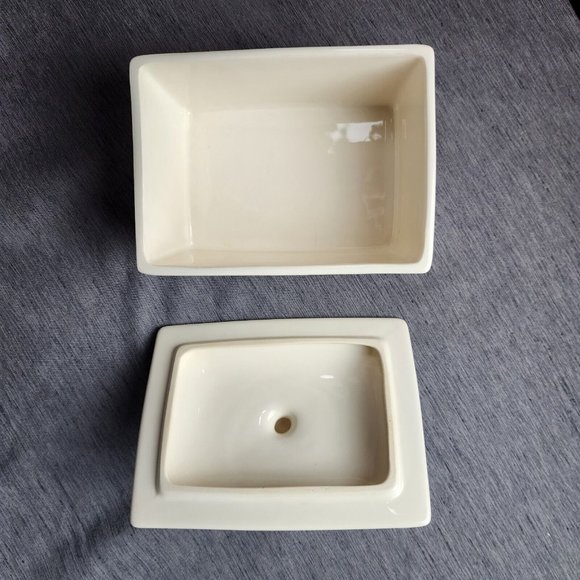 Emma Bridgewater Ceramic Butter Dish Made in England Dairy Cow Floral Vine Black - Picture 7 of 9